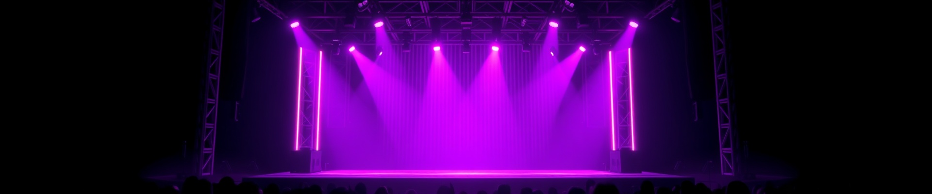 Concert crowd with neon lights